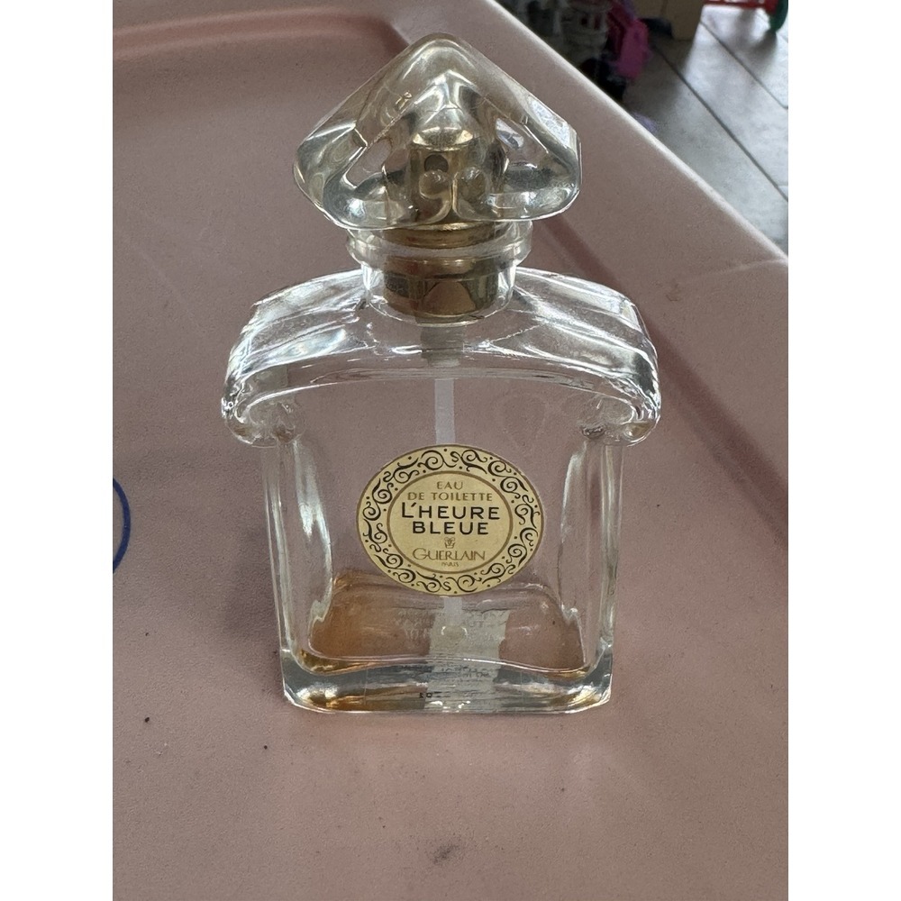 Flacon Parfum Vaporisateur Vide Guerlâin Hêure Bleue 75 ml Coeur Inversé Volutes